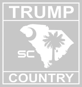 SC Trump Country Diecut Sticker 8" XL South Carolina 2024 White - Picture 1 of 2