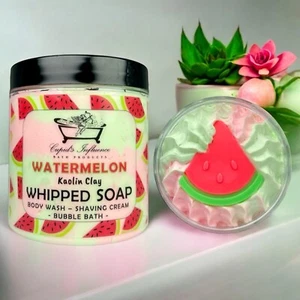 Watermelon WHIPPED SOAP 180gr Jar | Body Wash | Shaving Cream | Small Gifts - Picture 1 of 5