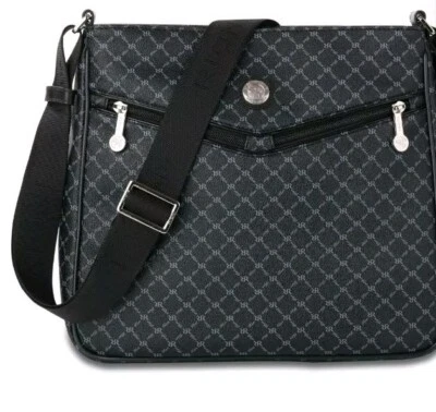 RIONI Aletta Daily Messenger Black Signature Canvas Crossbody Bag NWT - Image 1 of 4