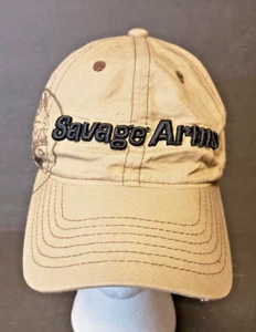 Vintage Savage Arms Hat Cap Embroider Logo Brown Black 1 Size Fits All New NOS - Picture 1 of 7