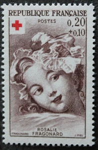 Timbre - FRANCE - Croix-Rouge - FRAGONARD - YT1366 - Neuf ** - 1962 - Picture 1 of 1