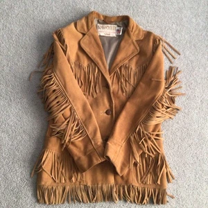 Vintage Schott NYC Western Rancher Fransen Wildleder Lederjacke USA 70er Damen 14 - Bild 1 von 15