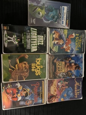 Vintage Disney VHS Lot  of 7 Aladdin, Pinocchio  Foto 1 de 4