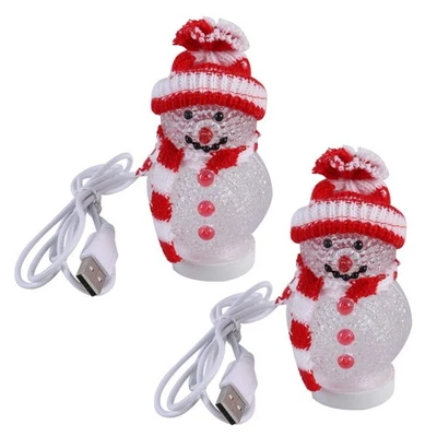 2 luces de Navidad USB muñeco de nieve luces USB carga luz nocturna Navidad D... Foto 1 de 4