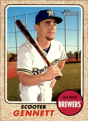 2017 Topps Heritage #262 Scooter Gennett Milwaukee Brewers - Image 1 of 2