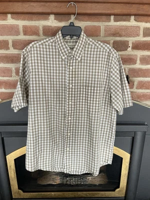 Camisa para hombre Munsingwear talla L patrón geométrico cuello abotonado 100 % algodón Foto 1 de 4