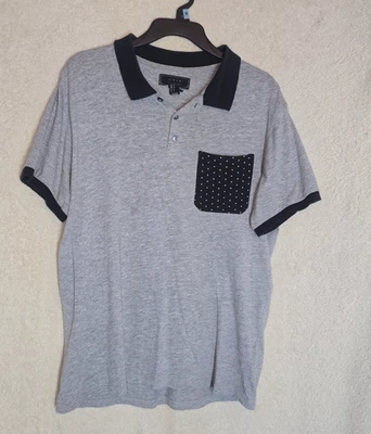 Forever 21 Men’s Collared Grey with Polka Dot Pocket Shirt Size Medium - Image 1 of 4