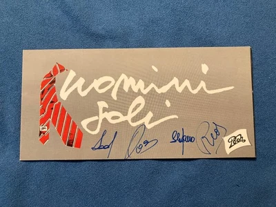 VECCHIO CARTONCINO APRIBILE  PROMOZIONALE POOH - UOMINI SOLI - AUTOGRAFATO - Image 1 of 4