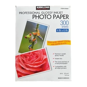 Kirkland Signature 4 x 6 Professional 69 Pfund glänzend Inkjet Fotopapier 300 503636 - Bild 1 von 6