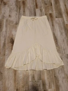 ANNE KLEIN, Gonna donna bianca con volant alta bassa e pull on midi, taglia M - Foto 1 di 6