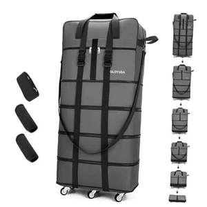 Expandable Foldable Luggage, 42'' Suitcase With Spinner Wheels, Rolling Grey - Picture 1 of 7