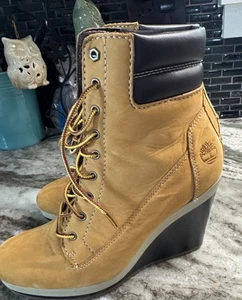 Timberland Earthkeepers Damen Keilabsatz Schnürstiefel Größe 8 Hellbraun 8251A - Bild 1 von 9