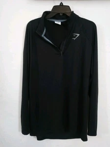 Camicia Squalo Palestra Uomo Taglia L Nera 1/4 Quarto Zip Pullover Leggero - Foto 1 di 2