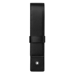 Montblanc Pen Pouch Black Leather Meisterstuck Pen Case 14309 - Picture 1 of 6