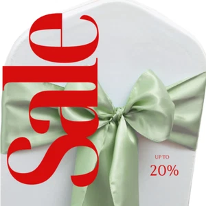 SATIN - Chair Sashes Bows for Wedding Reception Event Banquets Chair Decoration, - Picture 1 of 2