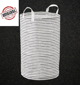 I-K-E-A KLUNKA Wäschesack 60L,Wäschekorb Korb weiß-schwarz gestreift 503.643.71 - Bild 1 von 5