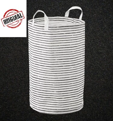 I-K-E-A KLUNKA Wäschesack 60L,Wäschekorb Korb weiß-schwarz gestreift 503.643.71 - Bild 1 von 4