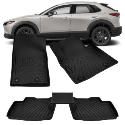 Car Floor Mats For Mazda CX-30 2020-2025 All Weather TPE Rubber Liners 3 Pieces Foto 1 de 4