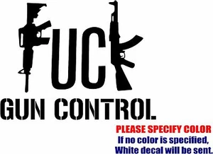 F_ck Gun Control Decal Sticker JDM Funny Vinyl Car Window Bumper Truck Laptop 7" - Bild 1 von 3