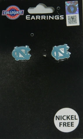 North Carolina Tar Heels Stud Earrings Hypoallergenic NCAA Licensed Jewelry Cover