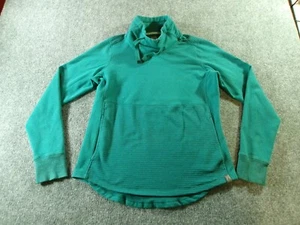 LL Bean Sweatshirt Womens Extra Small Petite Green Cozy Mixed Knit Pullover PXS - Picture 1 of 16