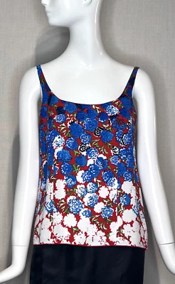 Primavera Verano RESORT Marc Jacobs Floral Clavel Estampado Rayón Camiseta sin Mangas Talla 4 Foto 1 de 4