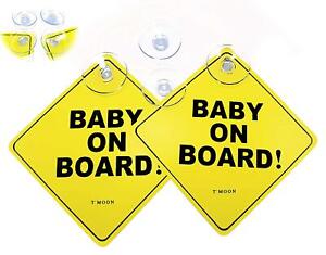 Kapel Baby on Board Sign with 4 Big Suction Cups. Thicker, Heat Resistant, Perfe