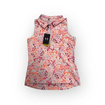 Camisa polo de golf Under Armour para mujer UA sin mangas colorida floral tallas S-XL Foto 1 de 4