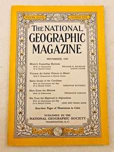 National Geographic November 1950 Miami Afghanistan Baltic Cruise of Caribbee - Picture 1 of 1