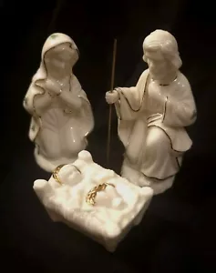Lefton China 1996 Hand Painted 3 Piece Irish Nativity Set - Picture 1 of 7