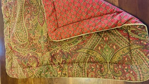 Croscill Sage Green, Brown & Red Paisley Standard GOLD Corded Pillow Sham - Picture 1 of 3