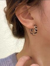 Leopard Pattern Cuff Hoop Earrings Lightweight Animal Print Women  Jewelry Tops
