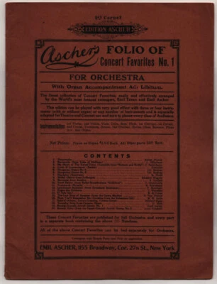 Partituras de concierto de Ascher de colección para flauta de orquesta 1ª corona - Lote de 2 Foto 1 de 4