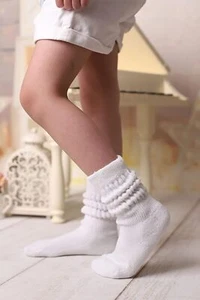 Kids Cotton Knee High Slouch Socks – 3 Pairs, Ages 3-15 | Soft, Breathable & Ela - Picture 1 of 29