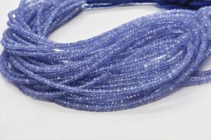 3-4 mm AAA Natur Tansanit Facettiert Rondelle Edelstein Perlen 16 Zoll Strang - Bild 1 von 6