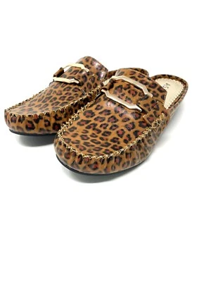 Ashro Womens Rush Hour Slide Mule Shoe Faux Leather Buckle AFBTW Leopard 9M NIB - Image 1 of 4