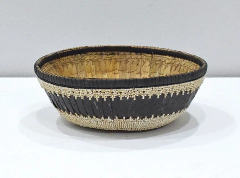 Basket Bali Indonesia Beaded Mirror Basket Cover