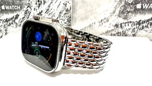Apple Watch ULTRA 49mm Custom Diamond Polished Mirror Finish Beads Links Band - Picture 1 of 7