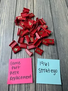 Stratego 1961 Game Part Piece Replacement Set Red Plastic - Picture 1 of 2