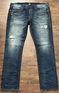 Pantalones de mezclilla True Religion GENO NUEVOS SIN ETIQUETAS relajados ajustados bolsillo con solapa para hombre talla 42 ALTOS - Imagen 1 de 8