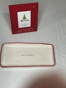 Colección Artesanal Rae Dunn por Magenta Plato Feliz Navidad Plus Marco de Fotos - Imagen 1 de 6