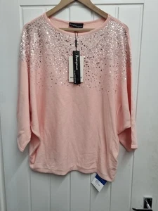 BNWT Anonymous Ladies Pink Glitter Top Size XL - Picture 1 of 7