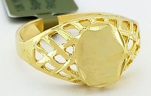 SIGNET FILEGREE DESIGN RING 10K YELLOW GOLD - New With Tag in Box 5 (FREE - Picture 1 of 5