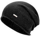 Wool Slouchy Beanie for Women,Soft Warm Beanies Hats- Lightweight sparkle Black