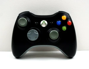 Microsoft Xbox 360 Wireless Black Controller Genuine - Free Postage - Picture 1 of 7