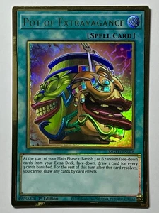 Pot Of Extravagance MGED-EN046 (LP) Premium Gold Rare 1st Edition YuGiOh! TCG - Picture 1 of 4