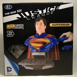 SUPERMAN NUEVO 52 3-D ROMPECABEZAS BUST DC COMICS JUSTICE LEAGUE UNIVERSO SIN USAR 2014 RARO - Imagen 1 de 3