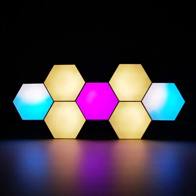 6 Stck. LED Wabenleuchten ***MIT KOSTENLOSEM UK STECKER*** Sound und Fernbedienung - Bild 1 von 4