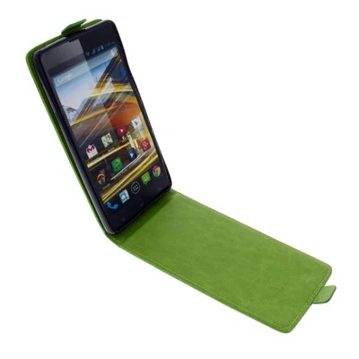 Sac pour Archos 50 Neon Flipstyle Etui Cellulaire Etui Coquille Flip Coque Vert - Photo 1/3
