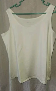 New Womens Susan Graver Essentials XL Ivory Tank Top - Picture 1 of 6